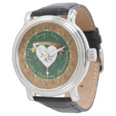 3de Jubileum  Leder Afbeelding Watch Horloge (Gekanteld)
