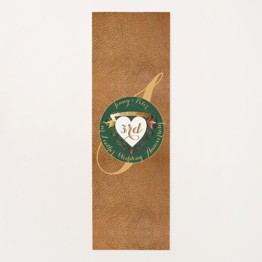 3de Jubileum  Leder Afbeelding Yogamat (Voorkant)