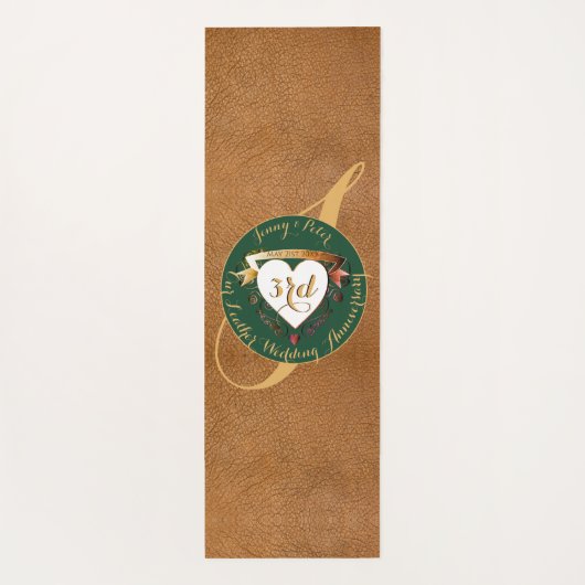 3de Jubileum  Leder Afbeelding Yogamat (Achterkant)