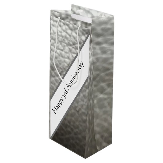 3de Jubileum, leder Jubileum Wijn Cadeautas (Voorkant Gekanteld)