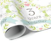 3de Jubileum Love Heart Gift Wrap Cadeaupapier (Rol Hoek)