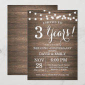 3de Jubileum Uitnodiging Rustic Wood (Voorkant / Achterkant)