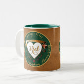 3de Jubileum van het huwelijk Lederen van twee too Tweekleurige Koffiemok (Voorkant links)