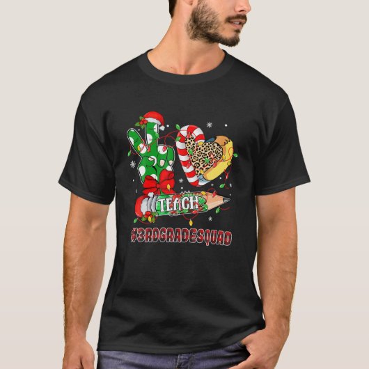 3de klas squad derde klas leraar kerstmis 3de klas t-shirt (Voorkant)