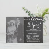 3de trouwdag krijtbord foto kaart (Staand voorkant)