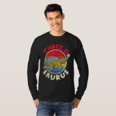 3de verjaardag drie van Saurus i Ankylosaurus i Fa T-shirt (Voorkant volledig)