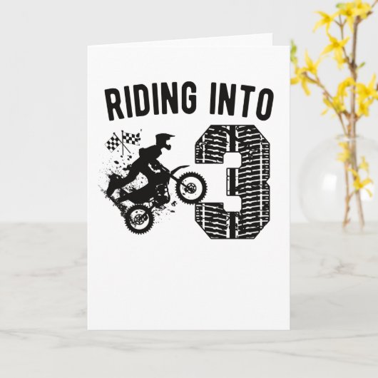 3de verjaardag: Gift Dirt Bike 3 jaar oude motocro Kaart (Gele Bloem)
