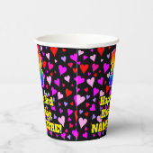 3de verjaardag: Het liefhebbende Kunstpatroon van  Papieren Bekers (Rechts)