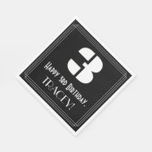 3de verjaardag: Kunst Deco Geïnspireerde kijk "3"  Servet (Hoek)