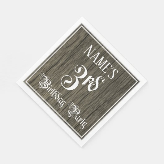 3de verjaardag van de partij — Fancy Manuscript, d Servet (Hoek)