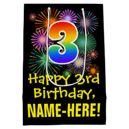 3de verjaardag: Vuurwapenpatroon van de vlinder + Medium Cadeauzakje