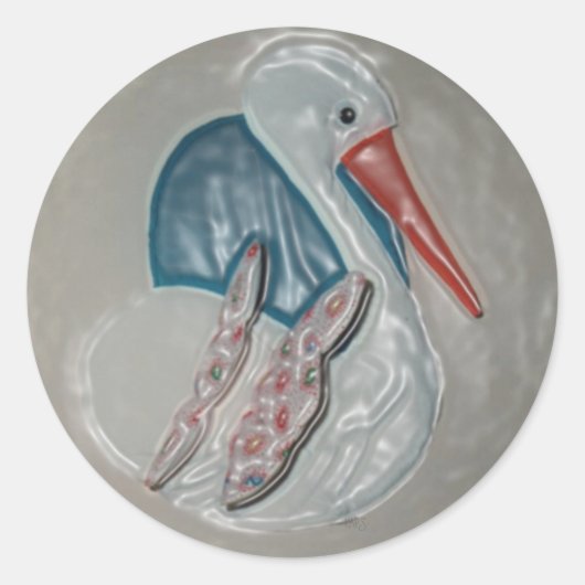 3Dimensional Stork Sticker (Voorkant)