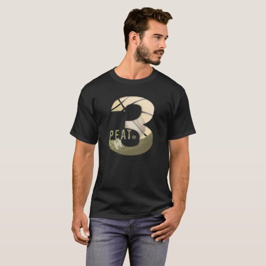 3Donkere T-shirt met geel groen design (Voorkant volledig)