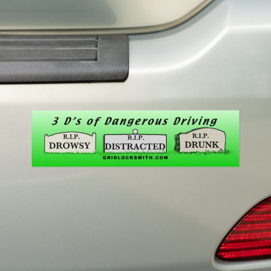 3D's van gevaarlijk rijden Bumpersticker (Op auto)