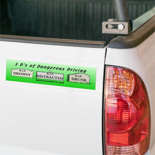 3D's van gevaarlijk rijden Bumpersticker (Op Truck)