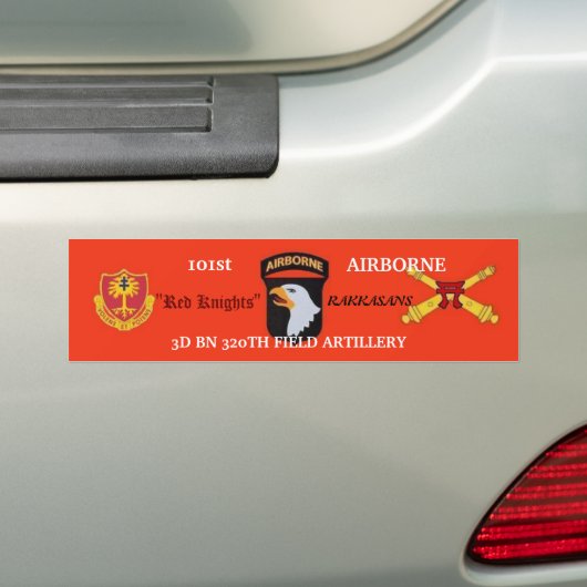 3e 320e Artillerie Rood bumpersticker (Op auto)