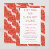 3e 3e Verjaardag Roze Sinaasappel Bloemen Roos Sch Kaart (Voorkant / Achterkant)