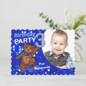 3e Aangepaste uitnodiging voor foto's op Beer op z (Staand voorkant)