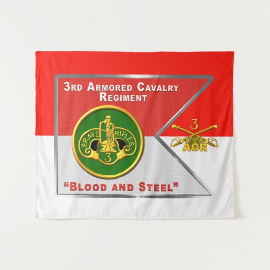 3e ACR Pantserregiment "Brave Rifles" Wandkleed (Voorkant (horizontaal))