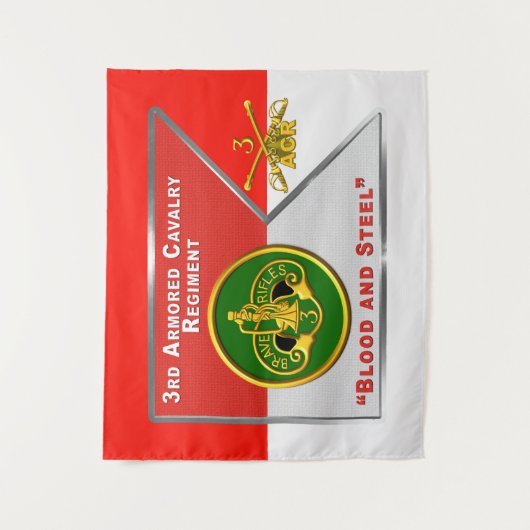3e ACR Pantserregiment "Brave Rifles" Wandkleed (Voorkant)