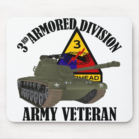 3e AD Vet - M-48 Patton Tank Muismat (Voorkant)