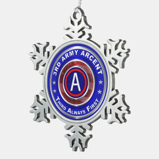 3e ARCENT Tin Sneeuwvlok Ornament (Rechts)