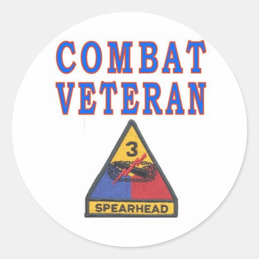 3e ARMORED-AFDELING Ronde Sticker (Voorkant)