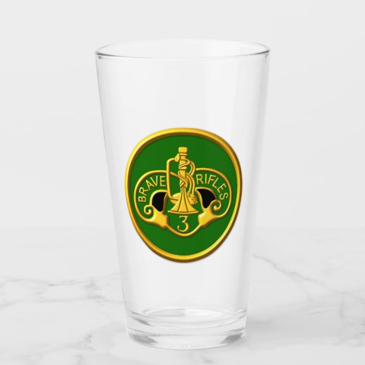 3e Armored Cav Regiment "Brave Rifle Glass Cup Glas (Voorkant)