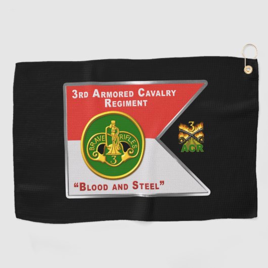 3e Armored Cavalry Regiment Guidon Golfhanddoek (Horizontaal)