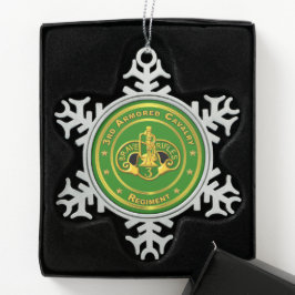 3e Armored Cavalry Regiment Tin Sneeuwvlok Ornament