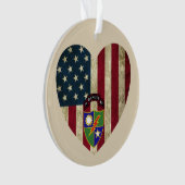 3e bataljon 75e Ranger Reg American Heart Flag Ornament (voorkant)