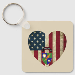 3e bataljon 75e Ranger Reg American Heart Flag Sleutelhanger