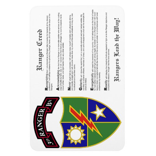 3e Bataljon - 75e Ranger Regiment Magnet 4x6 Magneet (Verticaal)