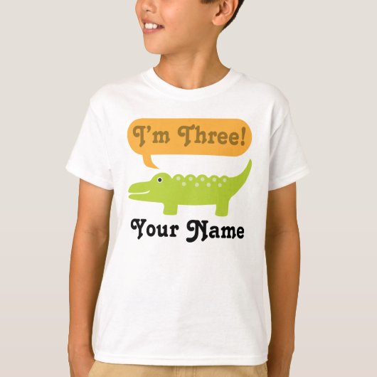 3e Birthday Alligator Persoonlijk Shirt (Voorkant)