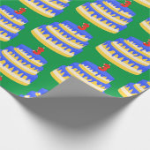 3e Birthday Blue Cake Cadeaupapier (Hoek)