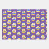 3e Birthday Blue Cake Inpakpapier Vel (Voorkant 3)