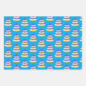 3e Birthday Blue Cake Inpakpapier Vel (Voorkant)