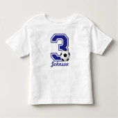 3e Birthday boy soccer, football gepersonaliseerd Kinder Shirts (Voorkant)