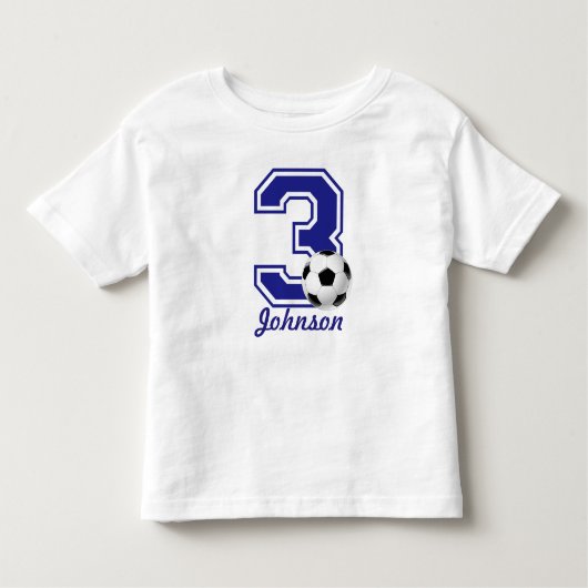 3e Birthday boy soccer, football gepersonaliseerd Kinder Shirts (Voorkant)