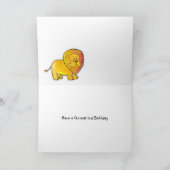 3e Birthday Card - Lion Kaart (Binnen)