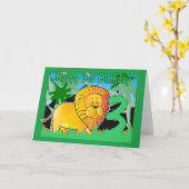 3e Birthday Card - Lion Kaart (Gele Bloem)