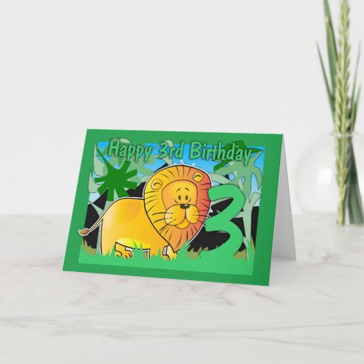 3e Birthday Card - Lion Kaart (Voorkant)