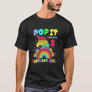 3e 'Birthday Girl'-Pop Fidget Speelgoed 3-jarig me T-shirt