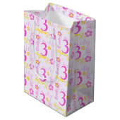 3e Birthday roze gele speciale tas met speciale na Medium Cadeauzakje (Achterkant Gekanteld)