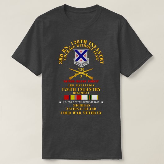 3e Bn 126e Infanterie SRF MI ARNG w KOUDE SVC T-shirt (Design voorkant)