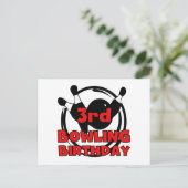 3e Bowling Verjaardag Tshirts en geschenken Briefkaart (Staand voorkant)