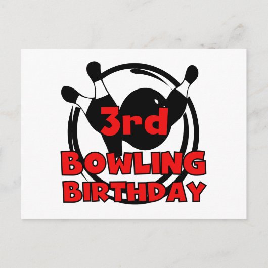 3e Bowling Verjaardag Tshirts en geschenken Briefkaart (Voorkant)