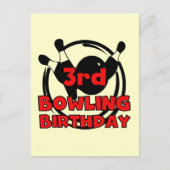 3e Bowling Verjaardag Tshirts en geschenken Briefkaart (Voorkant)