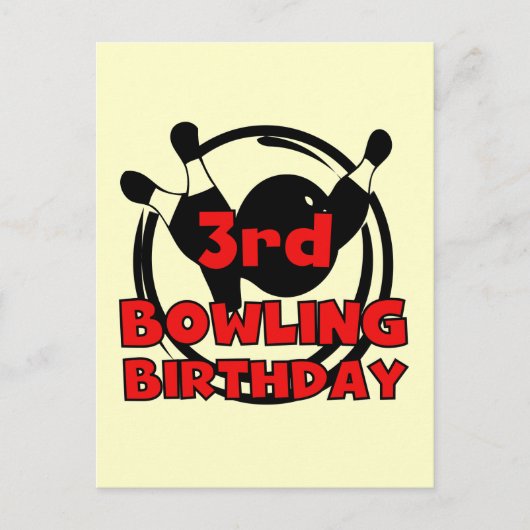 3e Bowling Verjaardag Tshirts en geschenken Briefkaart (Voorkant)