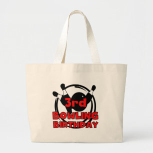 3e Bowling Verjaardag Tshirts en geschenken Grote Tote Bag